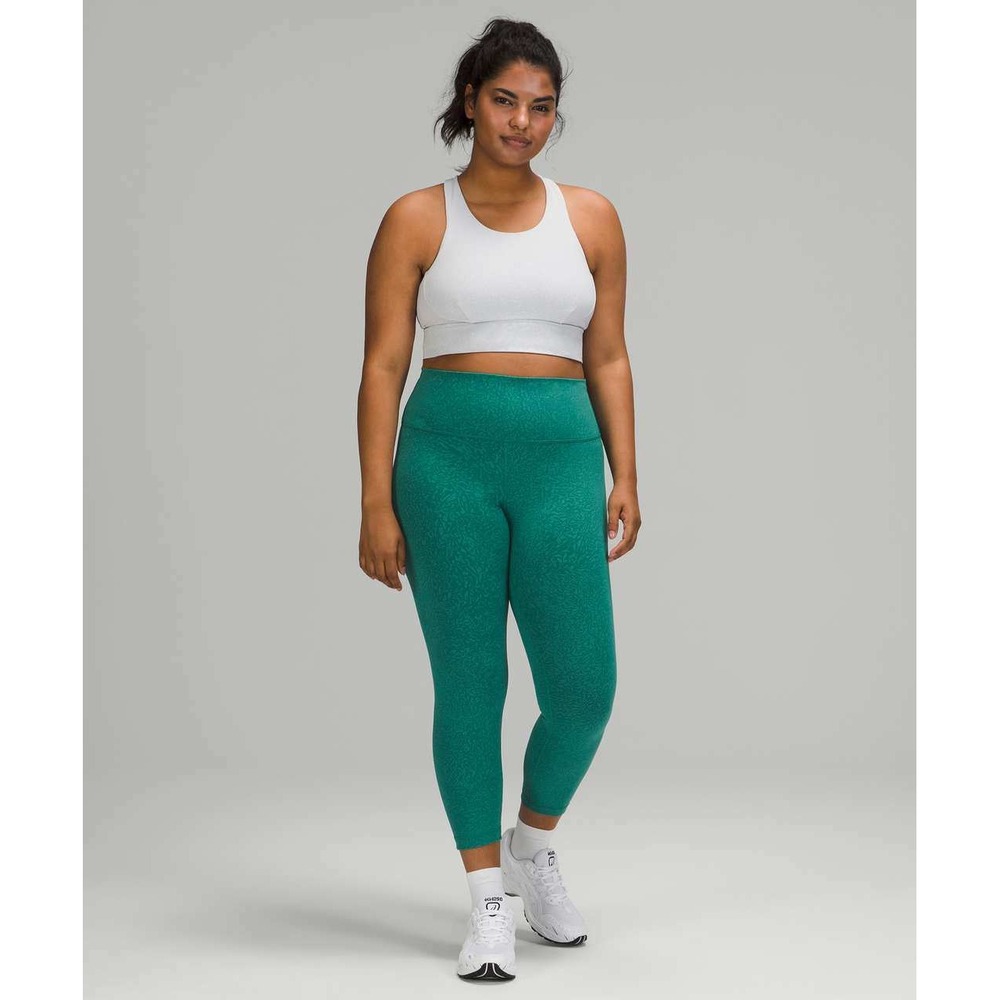 Lululemon Wunder Train High-Rise Crop 23 Disconnect Teal Multi Leggings Size 8